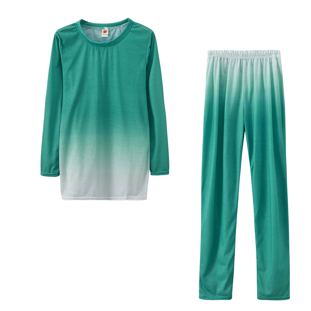 2025 Women's Casual Two-Piece Suit, Gradual Change Long Sleeved Trousers Sports Trend