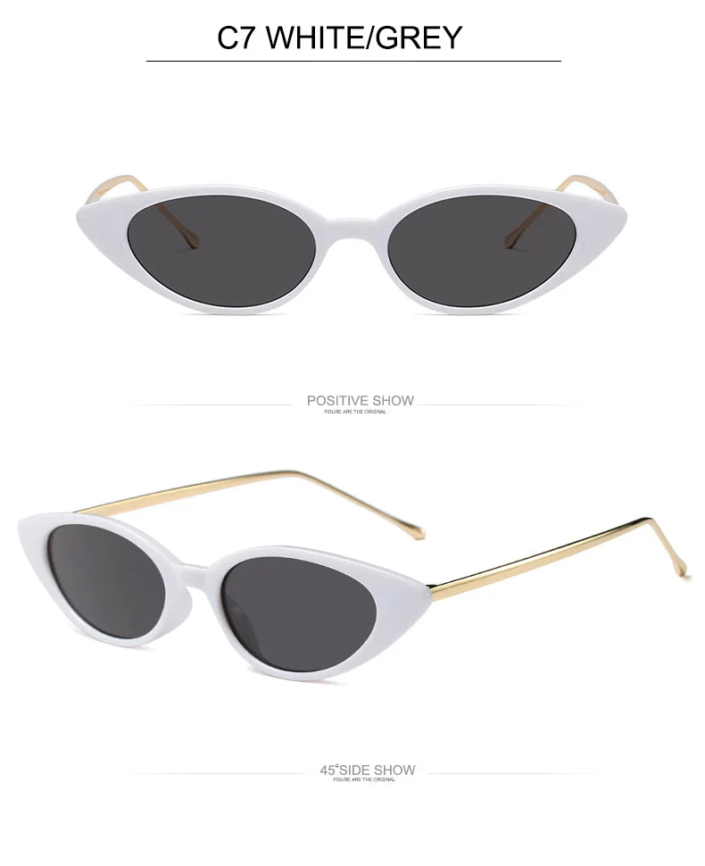Ladies Cat Eye Sunglasses Women Brand Designer Fashion Small Frame Sun Glasses for Female Trend Glasees UV400 O5
