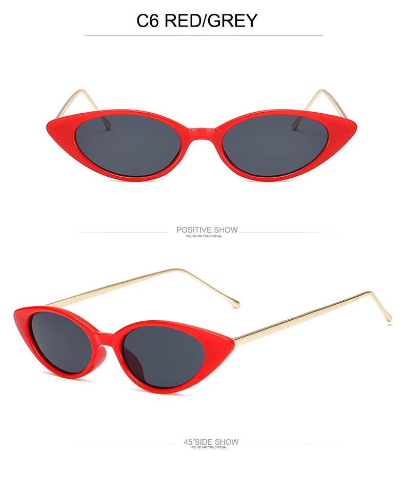 Ladies Cat Eye Sunglasses Women Brand Designer Fashion Small Frame Sun Glasses for Female Trend Glasees UV400 O5