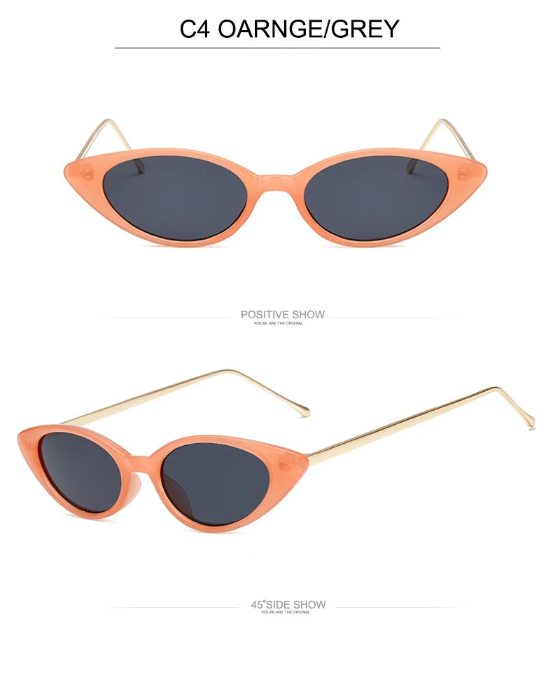 Ladies Cat Eye Sunglasses Women Brand Designer Fashion Small Frame Sun Glasses for Female Trend Glasees UV400 O5