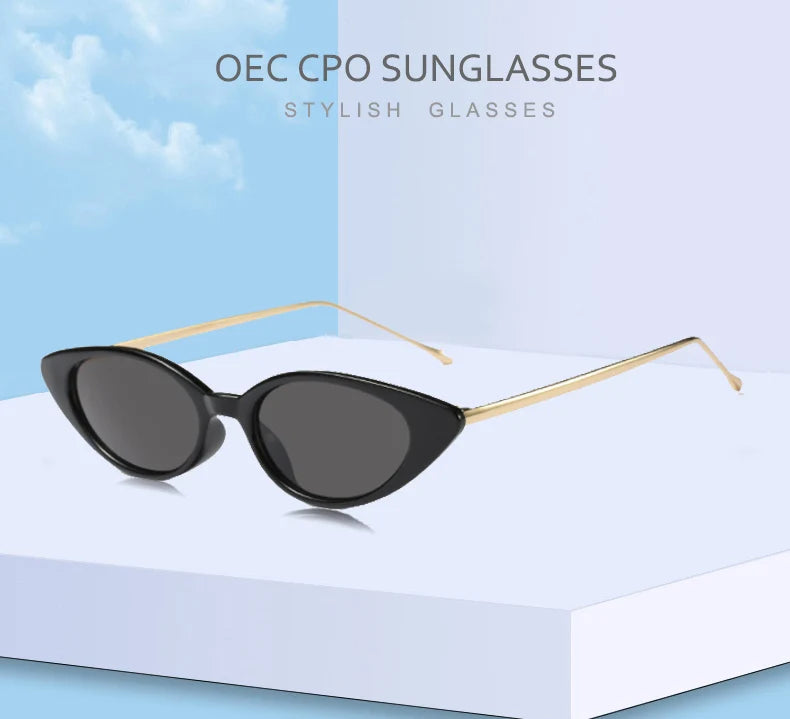 Ladies Cat Eye Sunglasses Women Brand Designer Fashion Small Frame Sun Glasses for Female Trend Glasees UV400 O5
