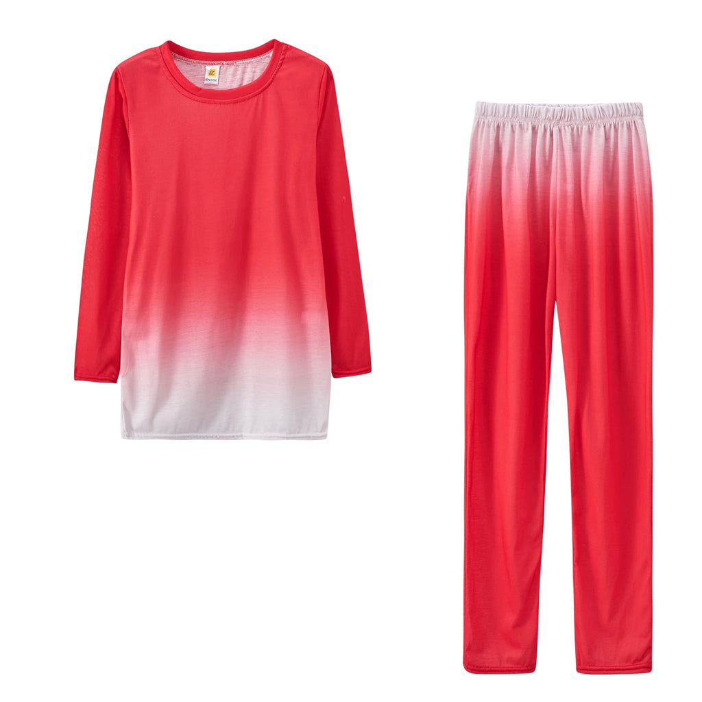 2025 Women's Casual Two-Piece Suit, Gradual Change Long Sleeved Trousers Sports Trend