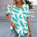 3D Butterfly Printed Short Sleeve T-shirt Korean Style Women's Clothes 2024 V-neck Short Sleeves Tees Shirt Loose Casual Blouses