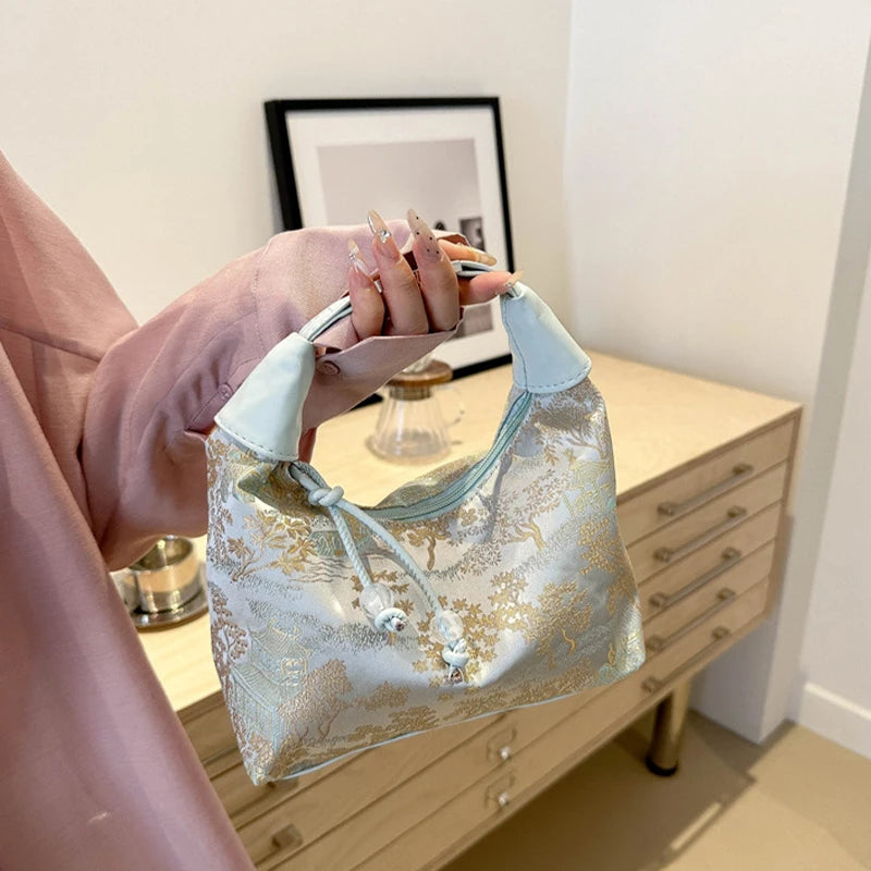 New Chinese Style Fine Embroidery Ladies Handbags Summer Fashion Shoulder Bag Crossbody Daily Party Tote Handbag For Women