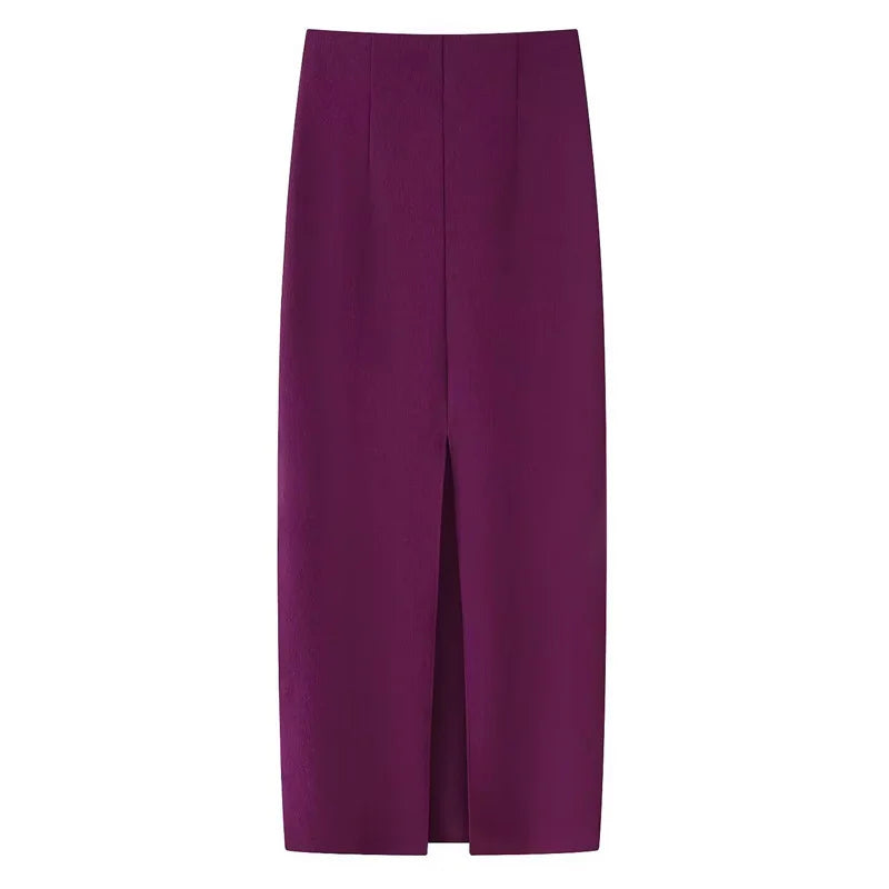 MUJER 2025 Women's Skirt 2 Piece Set Halter Crop Top Female High Waist Midi Skirts Sets for Women Backless Tops Two Piece Outfit
