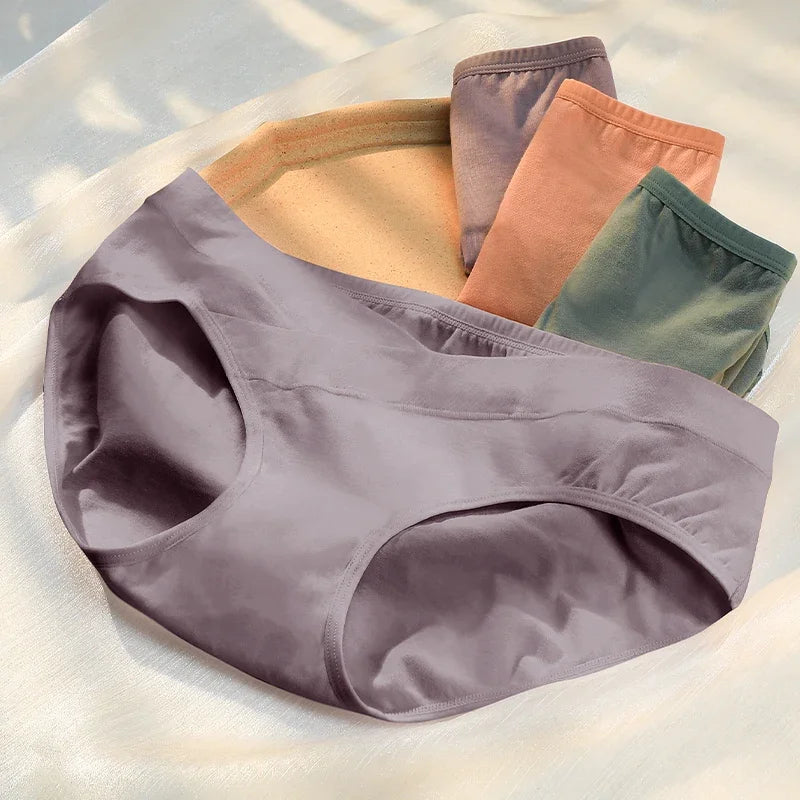 Women's antibacterial underwear, girl's pure cotton triangle pants, mid-rim seamless bottom pants, breathable