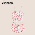 Summer Printed Cami Sleeveless Top and Shorts Pajama Sets For Women Sexy Leisure Adjustable Belt Loungewear Female Soft Pajama
