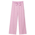 HXAO 2025 Striped Pant Sets Women's Suit Summer Elegant Crop Slip Top Vest 2 Piece Sets Woman Outfit Bow High Waist Trousers Set