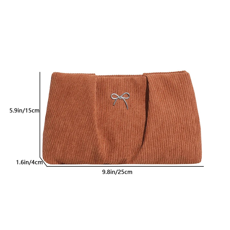 Corduroy Travel Cosmetic Bag Portable Storage Bag Purses Women Large Capacity Clutch Shoulder Bags
