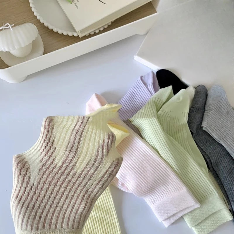 1/9 pairs New summer thin casual women's middle tube socks comfortable women's middle tube socks fashion breathable long socks