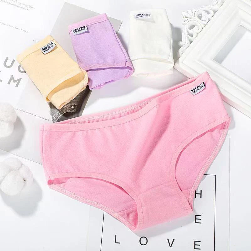 5Pcs/Lot Women's Underwear Cotton Panties Sexy Pantys for Female Intimates Underpants Breathable Briefs Girls Mid-Rise Shorts