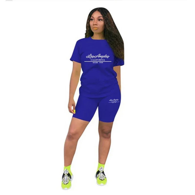 Daily Short Sleeve Hot Sales Comfort Quality Casual Woman Clothing Summer Two Piece Set Women Tracksuit T-Shirts O-Neck Shorts