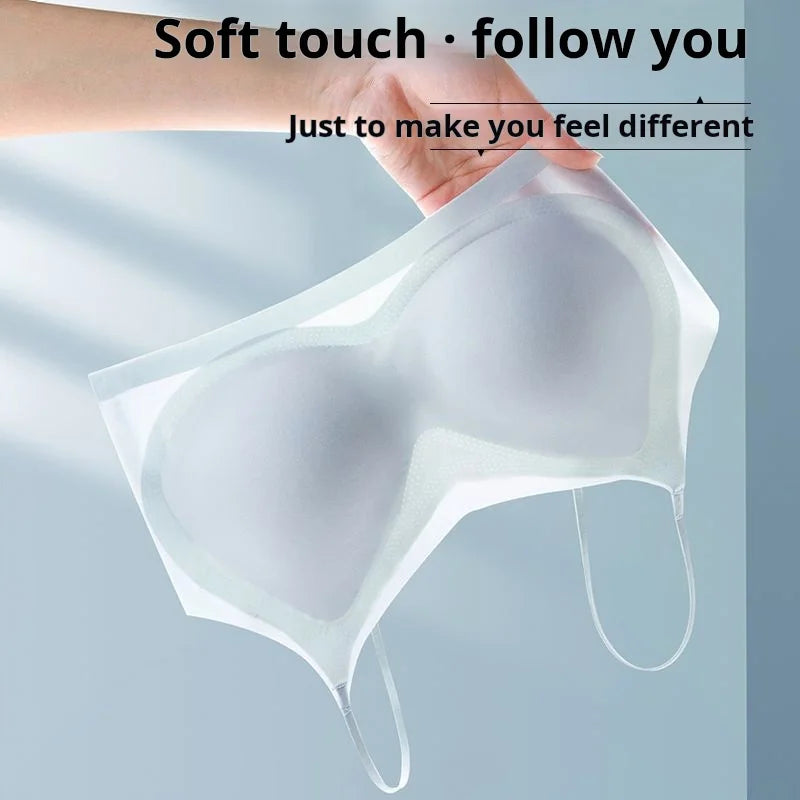 Summer Seamless Ultra-Thin Ice Silk Bra Women Sexy Push Up Bra Intimates Wireless Bralette Underwear Air Cooling Brassiere