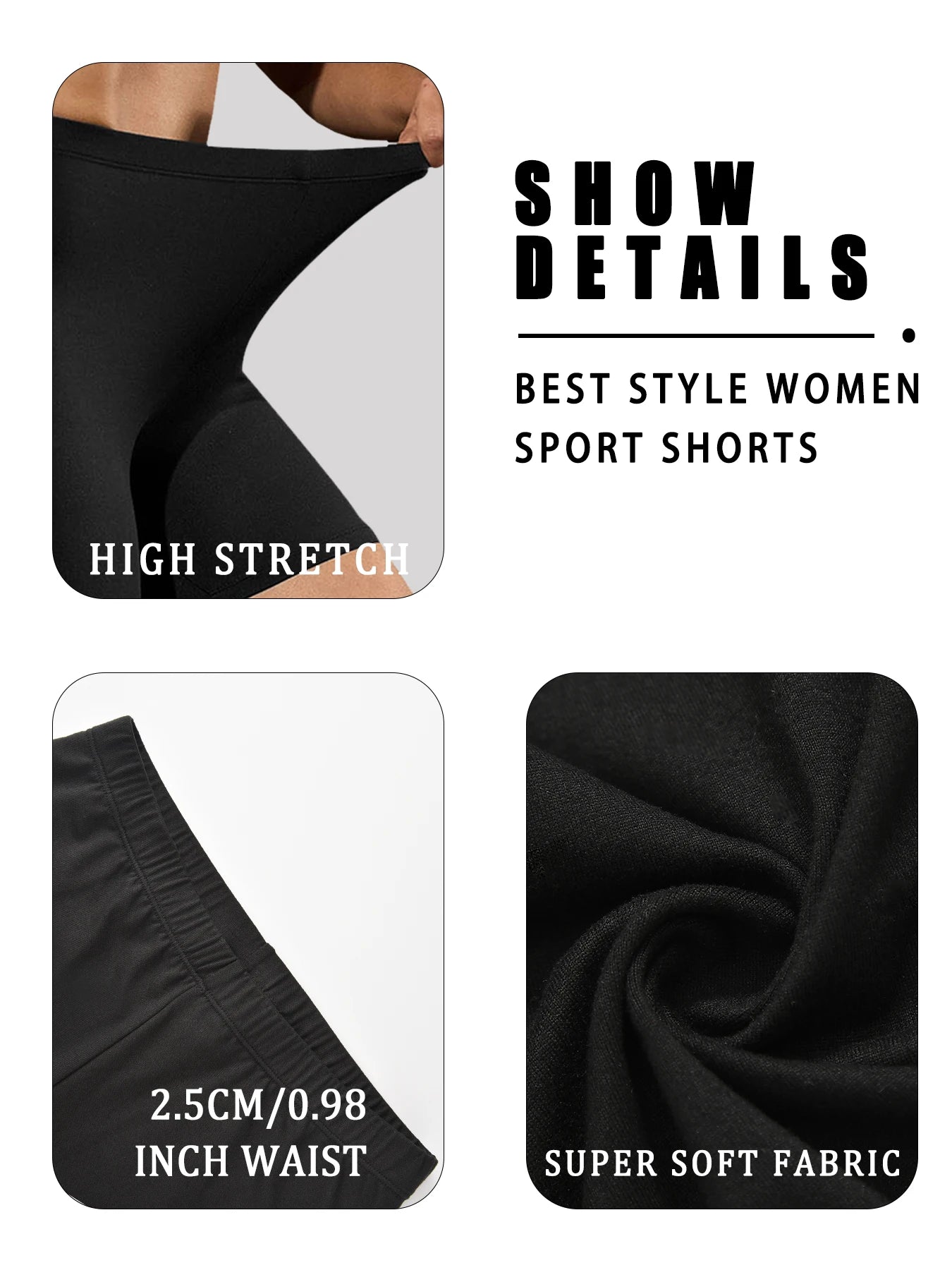 Women's Super Soft Biker Shorts High Stretchy No See Through Workout Running Yoga Athletic Gym Fitness Pants