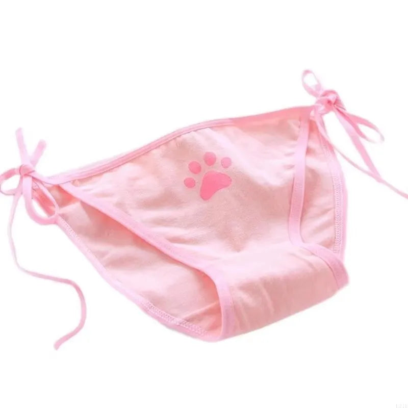 1-4Pcs Sexy Bandage Lolita Panties Low Waist Lingerie Cute Claw Women's Briefs Low Waist Animation Underwear Black,Pink,White