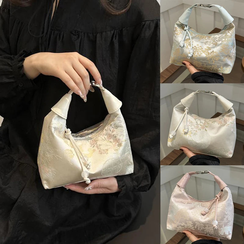 New Chinese Style Fine Embroidery Ladies Handbags Summer Fashion Shoulder Bag Crossbody Daily Party Tote Handbag For Women