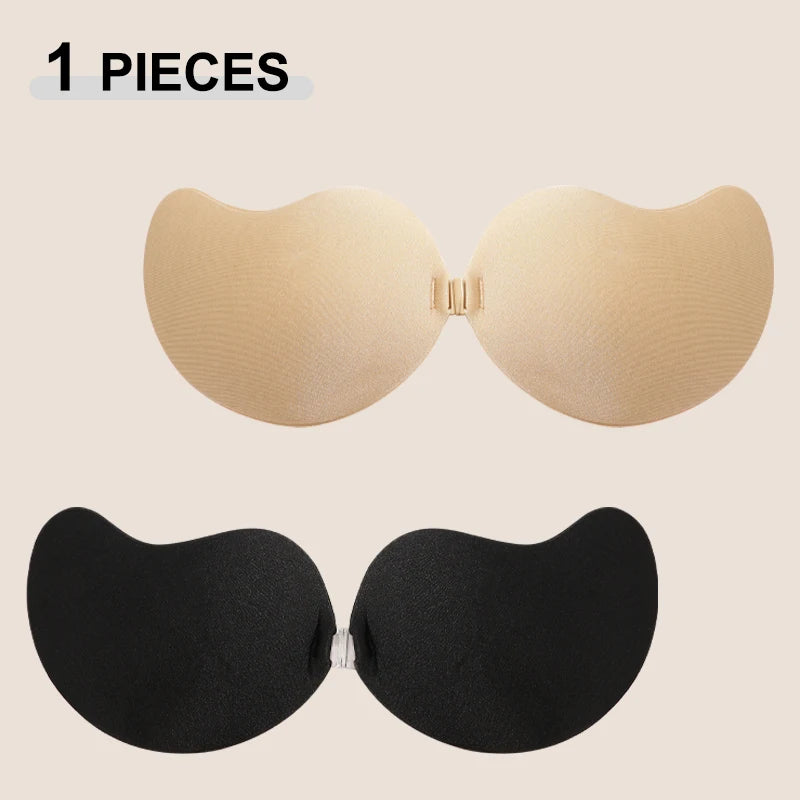 Women Invisible Silicone Mango Bra Sexy Strapless & Seamless Push Up Stick-On Bra Front Closure Lingerie & Underwear Accessories