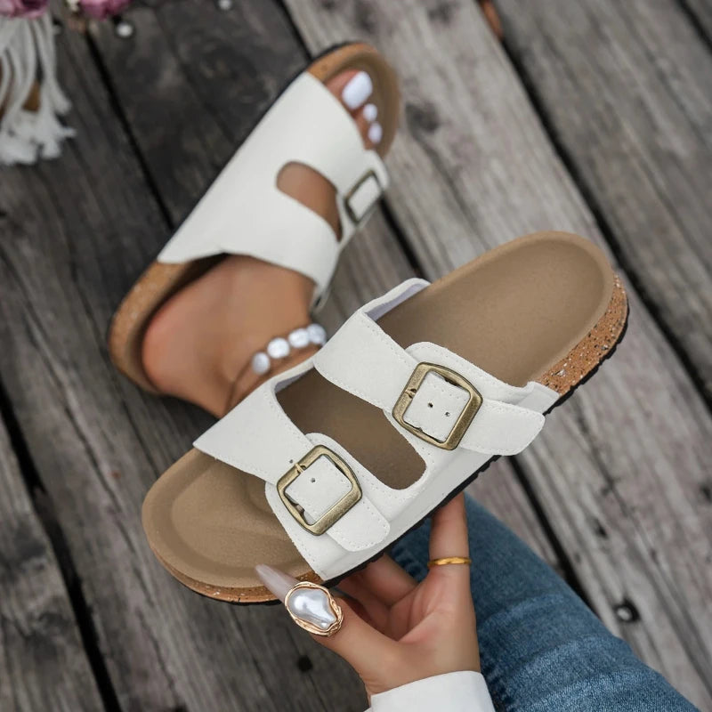 Women Slippers Platform Slides Women Summer  Slippers Classic Soft Sandals Support Adjustable Breathable Buckle Sandals