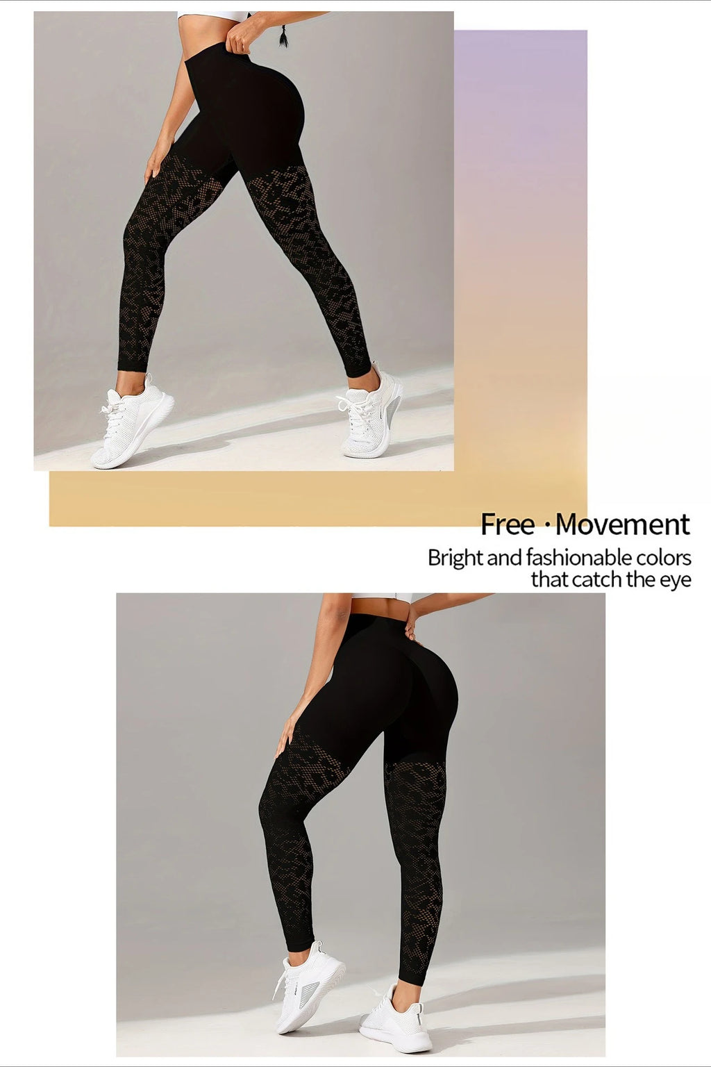 Women Hollow Mesh Yoga Tight Pants High Waist Leggings Workout Running Sexy Hip Liftting Stretchy Fitness Pants