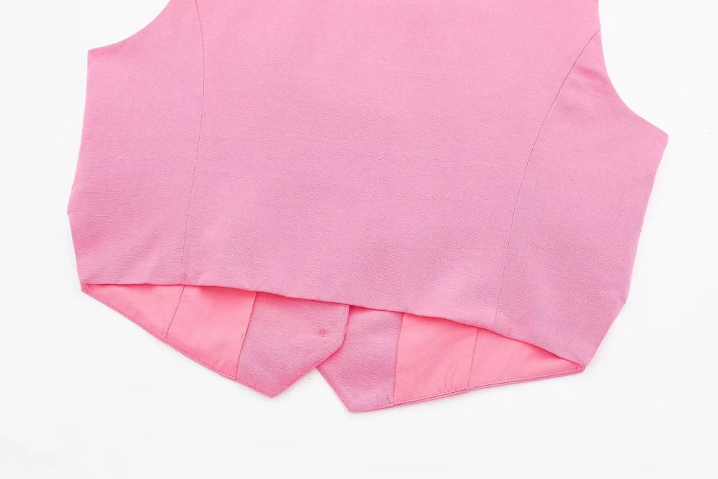 HH Women 2 Piece Vest Shorts Set V Neck Button Waistcoat High Waist Pleated Shorts Office Lady Casual Business Solid Suit
