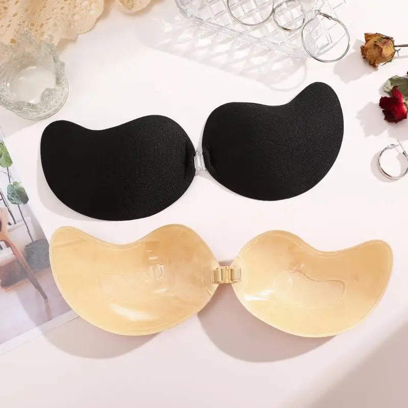 Women Invisible Silicone Mango Bra Sexy Strapless & Seamless Push Up Stick-On Bra Front Closure Lingerie & Underwear Accessories