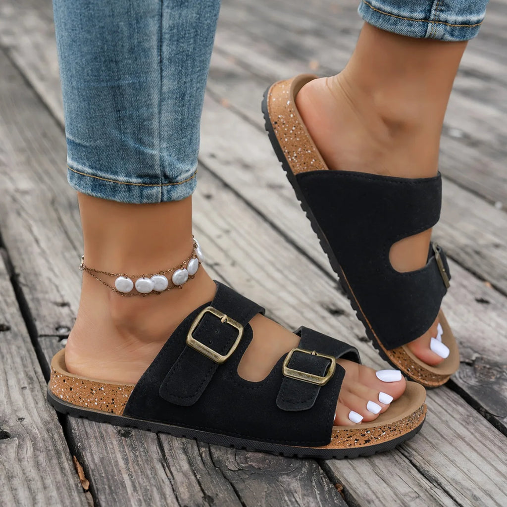 Women Slippers Platform Slides Women Summer  Slippers Classic Soft Sandals Support Adjustable Breathable Buckle Sandals