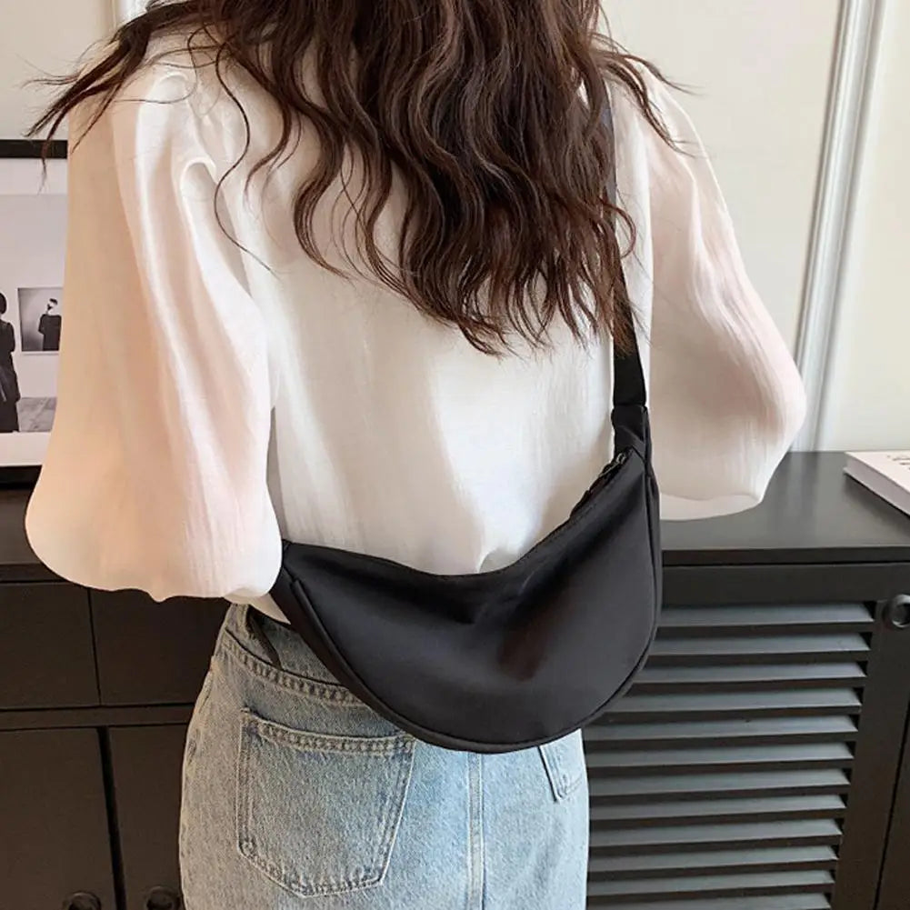 Trendy Women Casual Nylon Crossbody Bag Dumpling Bag Shoulder Bag Large Dumpling Purse Casual Women's Crossbody Bags