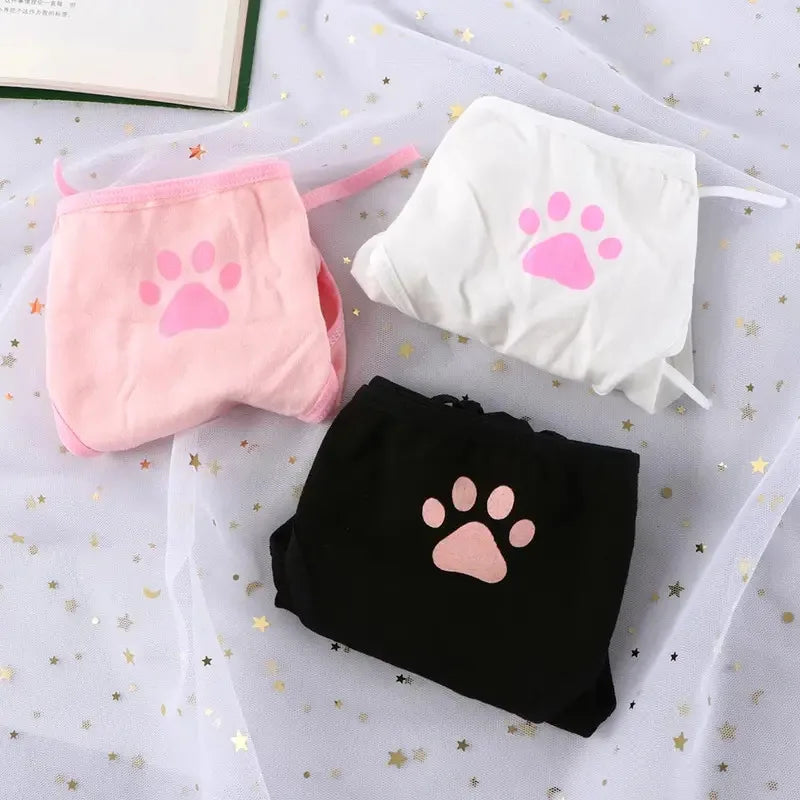 1-4Pcs Sexy Bandage Lolita Panties Low Waist Lingerie Cute Claw Women's Briefs Low Waist Animation Underwear Black,Pink,White