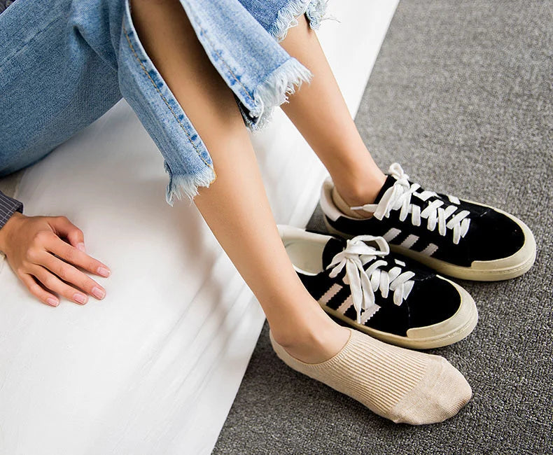 Invisible Short Woman Sweat summer comfortable cotton bamboo girl women's boat socks ankle low female invisible 1pair=2pcs tt097