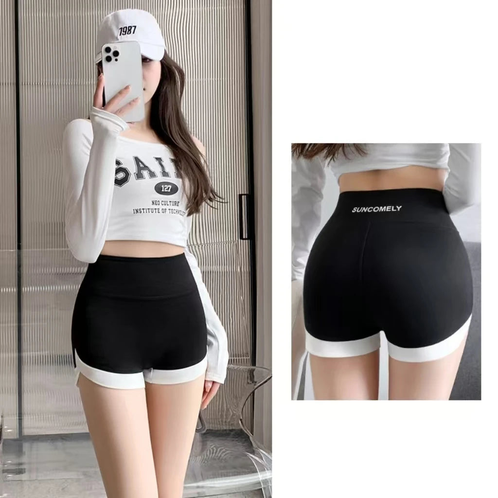 Hearuisavy Running Sports Shorts Women Buttock Lift Gym Leggings Women Cycling Slim Fit Workout Shorts High Waist Yoga Shorts