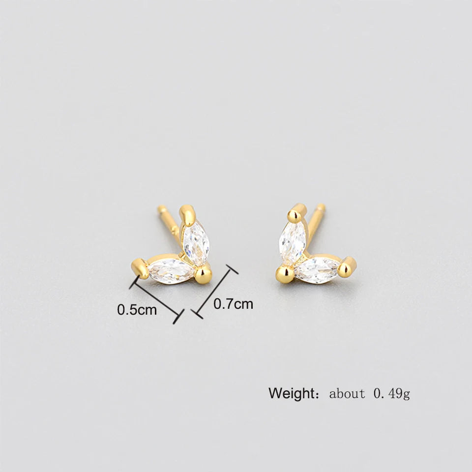 ZAKOL Marquise Cubic Zircon Stud Earring for Women Girls Ladies Fashion Silver Gold Color Daily Ear Accessories