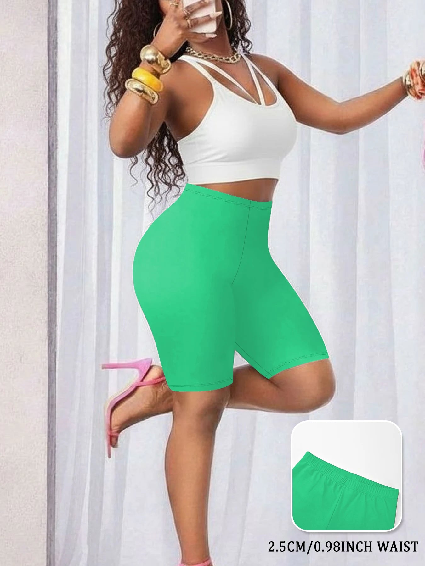 Women's Super Soft Biker Shorts High Stretchy No See Through Workout Running Yoga Athletic Gym Fitness Pants