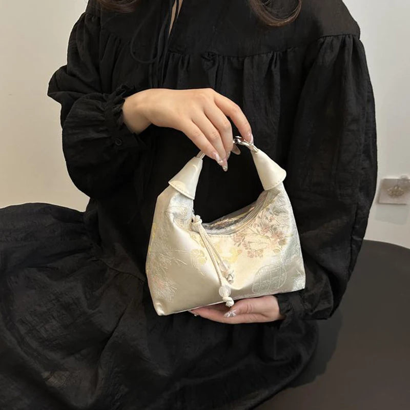 New Chinese Style Fine Embroidery Ladies Handbags Summer Fashion Shoulder Bag Crossbody Daily Party Tote Handbag For Women