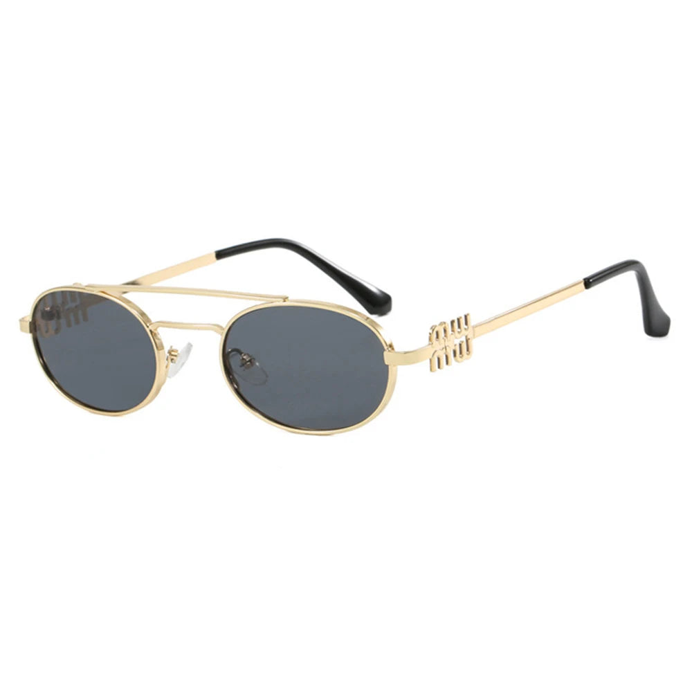 Fashion Punk Double Beam Sunglasses Women Men Retro Brand Designer Small Frame Sun Glasses Female Trendy Sunshade Eyewear UV400