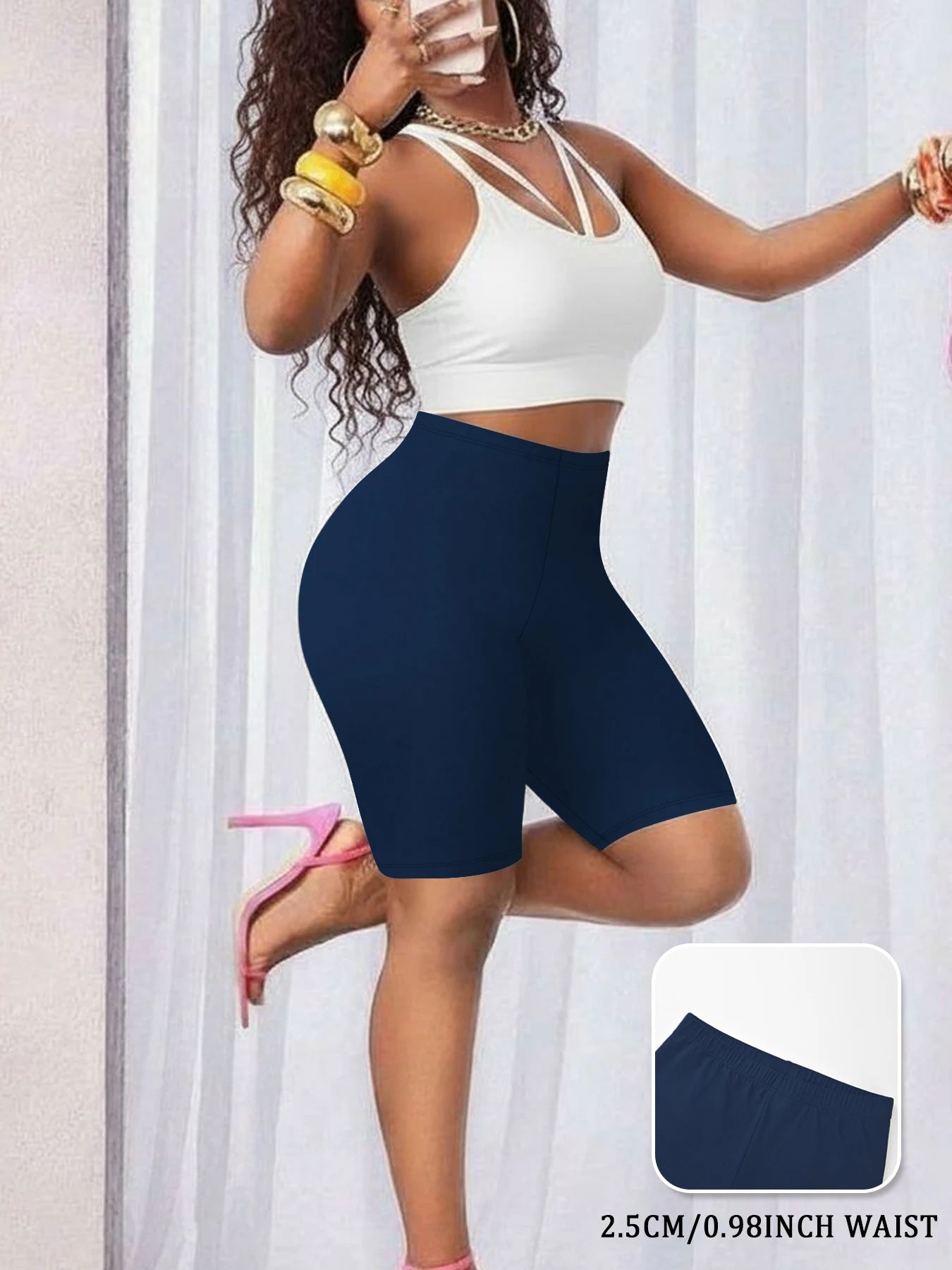 Women's Super Soft Biker Shorts High Stretchy No See Through Workout Running Yoga Athletic Gym Fitness Pants