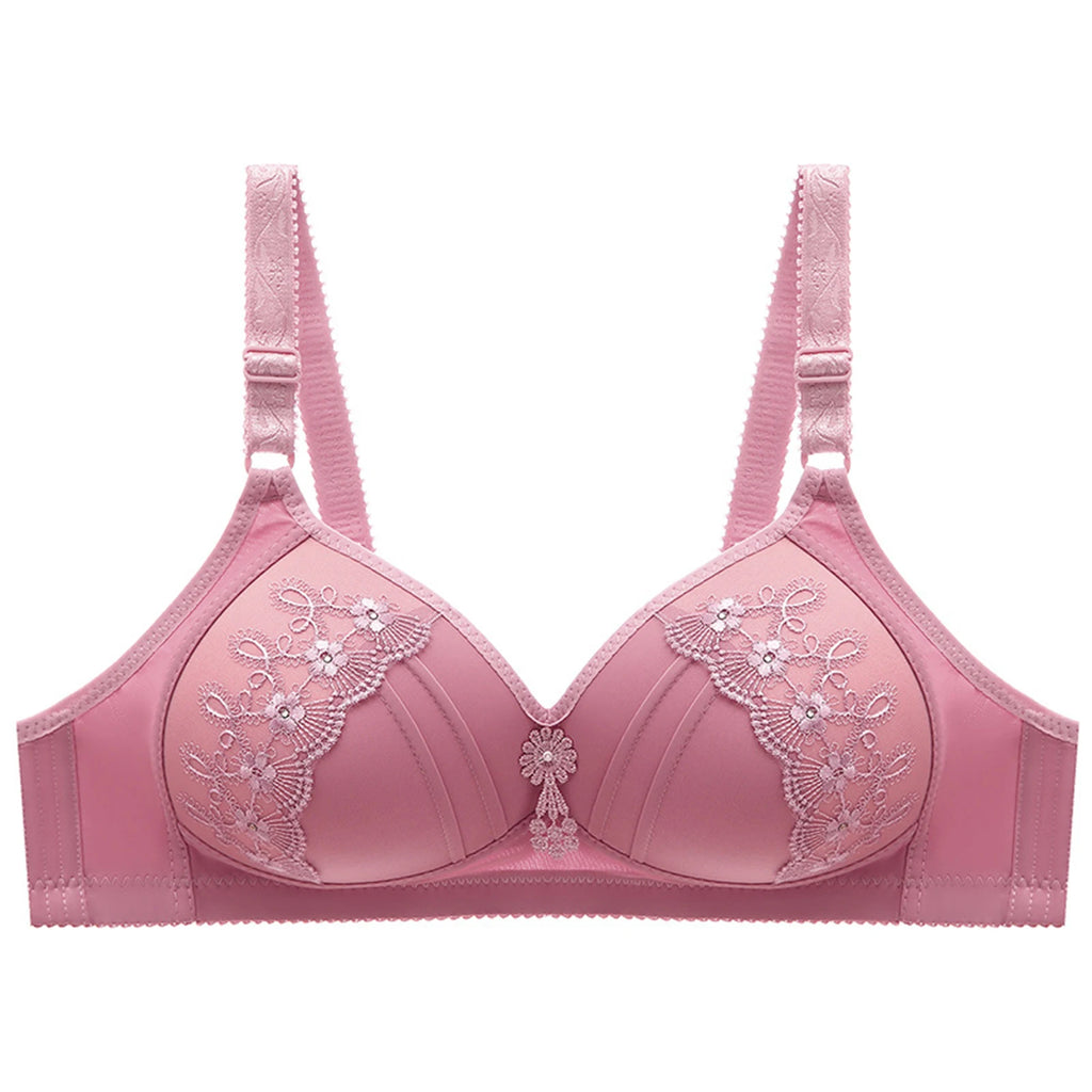Women Bralette No Underwire Adjustable Shoulder Strap Breathable Push Up Middle-aged Ladies Wireless Bra Female Soft Underwere