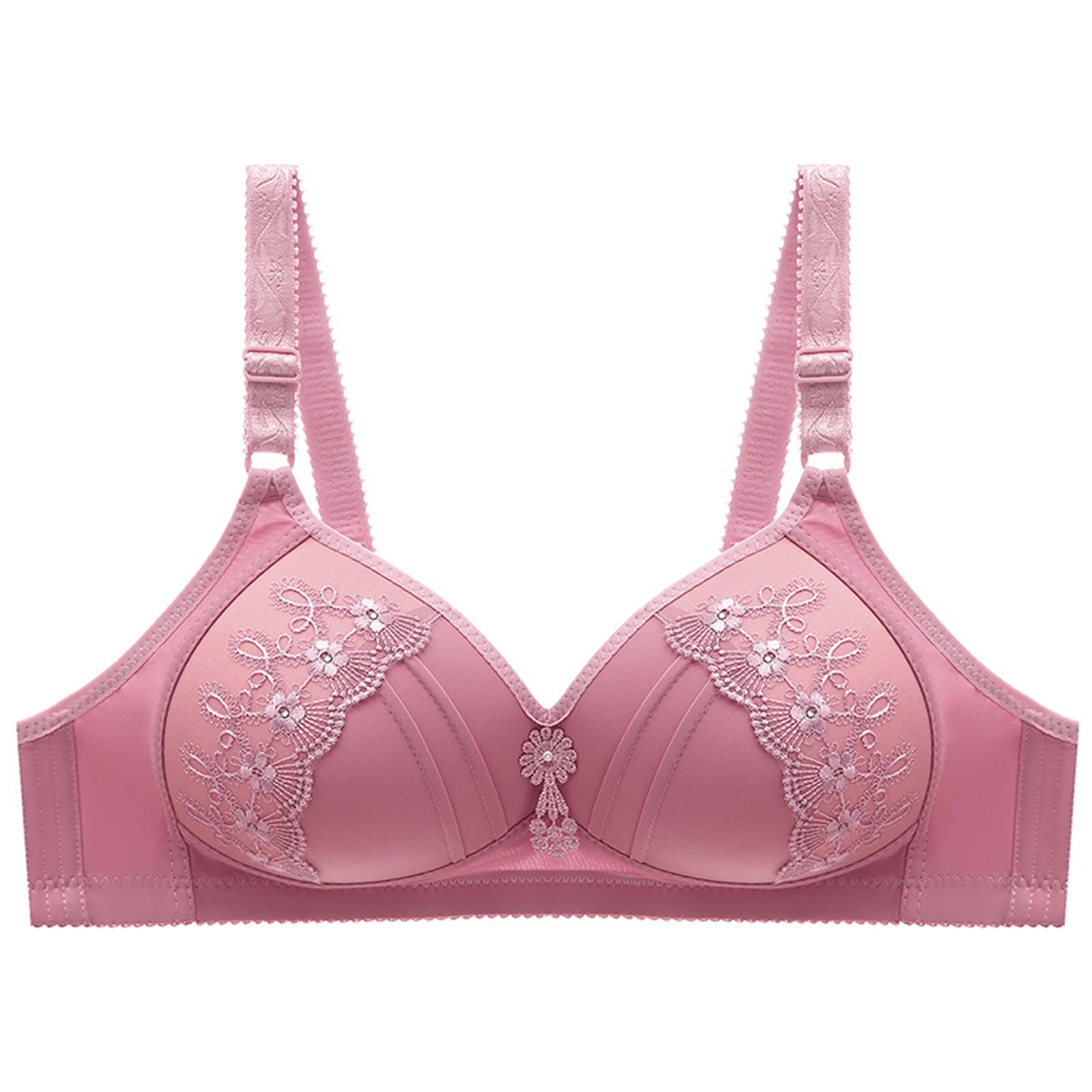 Women Bralette No Underwire Adjustable Shoulder Strap Breathable Push Up Middle-aged Ladies Wireless Bra Female Soft Underwere