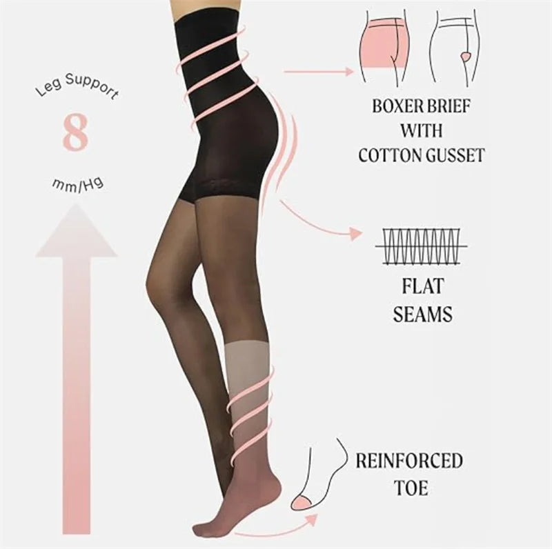Dimmkof Shaping Pantyhose 40D Sheer Compression Pantyhose Women's Shaping Tights High Waist Control Shaper Stockings Shape Nylon