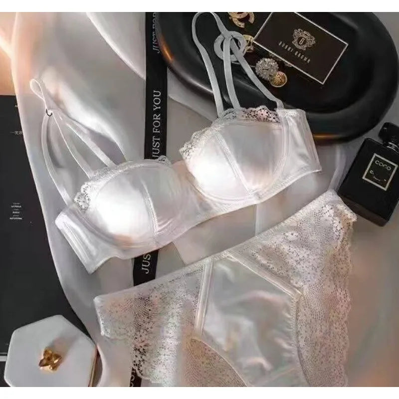 Sexy French Half Cup Invisible Bra Set Soft Underwire Minimizer Push Up Lingerie Set S-XL Comfort Breathable Anti Sag Stylish