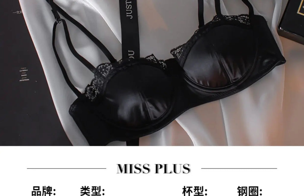 Sexy French Half Cup Invisible Bra Set Soft Underwire Minimizer Push Up Lingerie Set S-XL Comfort Breathable Anti Sag Stylish