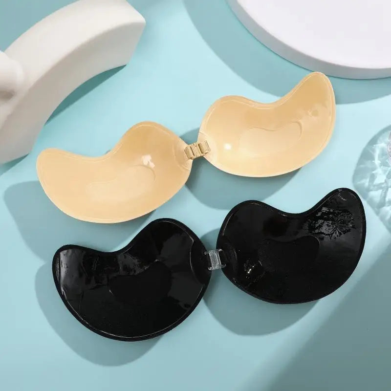 Women Invisible Silicone Mango Bra Sexy Strapless & Seamless Push Up Stick-On Bra Front Closure Lingerie & Underwear Accessories