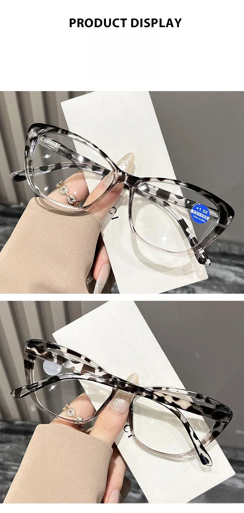 2025 New Fashionable and Trendy Cat Eye Women's Reading Glasses Retro Neutral Advanced Display Young Anti Blue Light Glasses