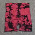 Seamless High Waist Shorts Women Tie Dye Shorts Sexy Hip Liftting Stretchy Yoga Shorts Workout Running Knited Skinny Gym Shorts