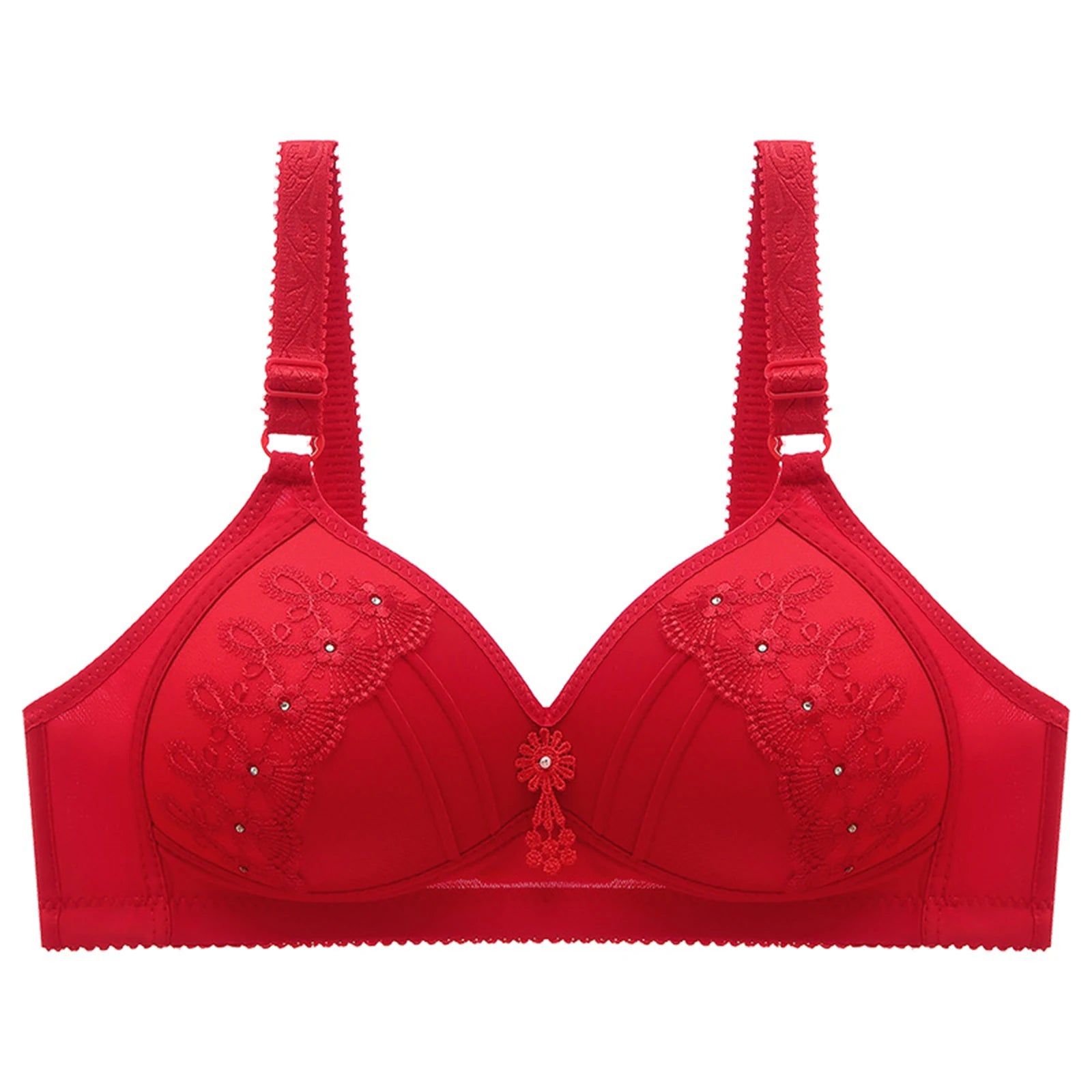 Women Bralette No Underwire Adjustable Shoulder Strap Breathable Push Up Middle-aged Ladies Wireless Bra Female Soft Underwere