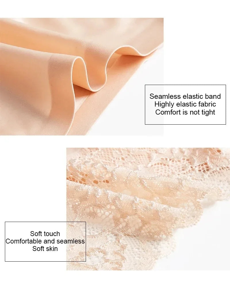 1/3PCS/Set Women's Panties Lace Underwear Sexy Lingerie Ice Silk Briefs Soft Seamless Underpants