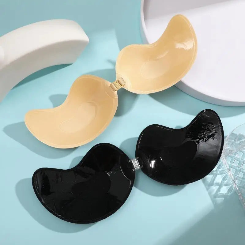 Women Invisible Silicone Mango Bra Sexy Strapless & Seamless Push Up Stick-On Bra Front Closure Lingerie & Underwear Accessories