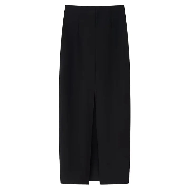 MUJER 2025 Women's Skirt 2 Piece Set Halter Crop Top Female High Waist Midi Skirts Sets for Women Backless Tops Two Piece Outfit