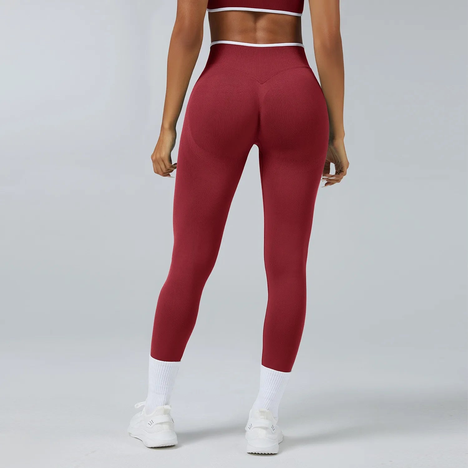 Women Elastic Waist Yoga Pants Seamless Push Up Leggings Sport Fitness Running Gym Quick Dry