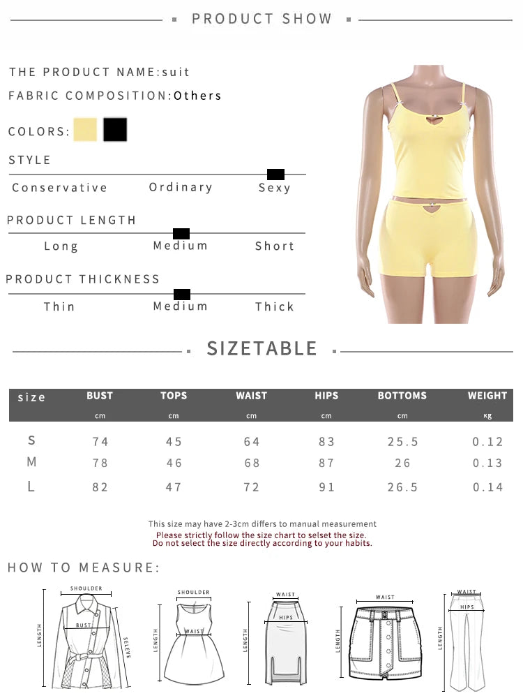 Kliou Hollow Design 2 Piece Set Woman 2026 Spring New Style Low-Neck Camisole Tops+Skinny Shorts Daily Casual Fashion Outfits