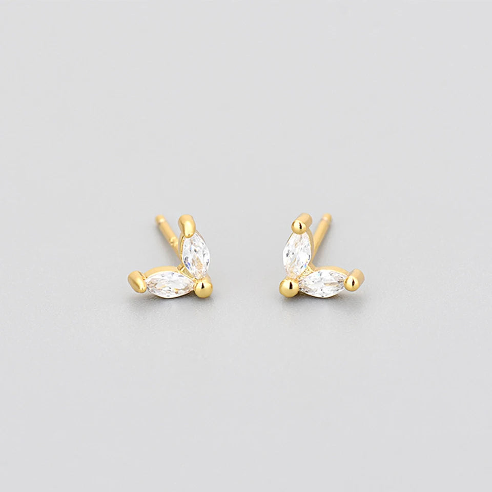 ZAKOL Marquise Cubic Zircon Stud Earring for Women Girls Ladies Fashion Silver Gold Color Daily Ear Accessories